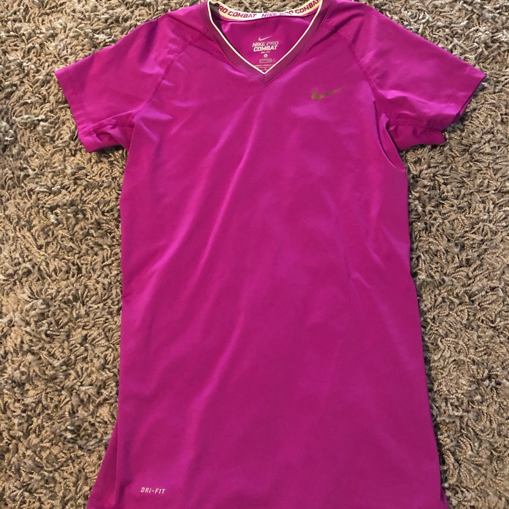 Purple Nike DriFit gym top